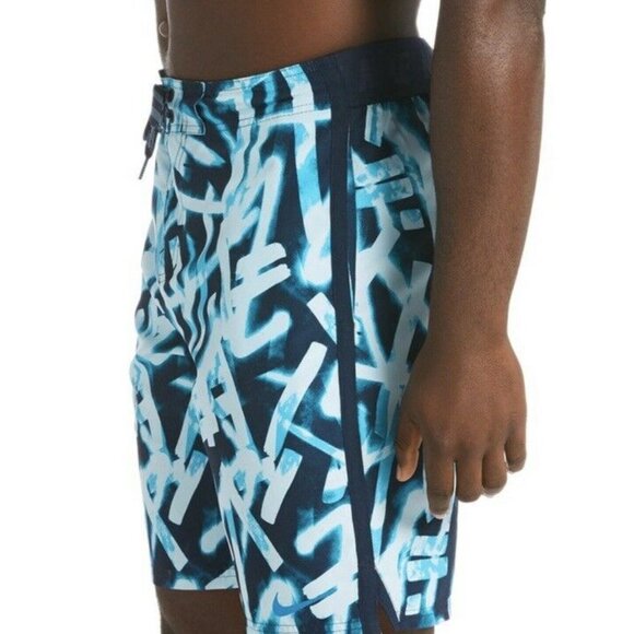 Nike Glow Diverge 9" Board Shorts Swim Trunks, Blues, Size Large - Picture 4 of 13